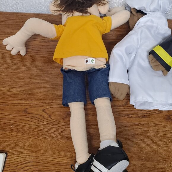 Plush Hand Puppets - Lot of 3 - Boy, Chef and Fireman - Various Brands - Picture 6 of 12